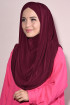 Hazır 3 Bantlı Tesettür Pileli Hijab Bordo Hazır 3 Bantlı Tesettür Pileli Hijab Bordo