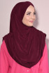 Hazır 3 Bantlı Tesettür Pileli Hijab Bordo Hazır 3 Bantlı Tesettür Pileli Hijab Bordo