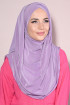Hazır Tesettur Pileli Sandy Hijab Eflatun