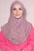 3 Bantlı Hazır Tesettür Sandy Pileli Hijab Gül Kurusu