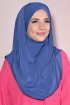 3 Bantlı Hazır Tesettür Sandy Hijab İndigo 3 Bantlı Hazır Tesettür Sandy Hijab İndigo