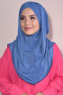 3 Bantlı Hazır Tesettür Sandy Hijab İndigo 3 Bantlı Hazır Tesettür Sandy Hijab İndigo