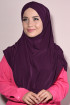 Boneli Hazır 3 Bantlı Pileli Hijab Mürdüm Boneli Hazır 3 Bantlı Pileli Hijab Mürdüm