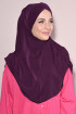 Boneli Hazır 3 Bantlı Pileli Hijab Mürdüm Boneli Hazır 3 Bantlı Pileli Hijab Mürdüm
