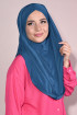 Hazır Tesettür Pileli Sandy Hijab Petrol Mavisi