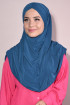 Hazır Tesettür Pileli Sandy Hijab Petrol Mavisi