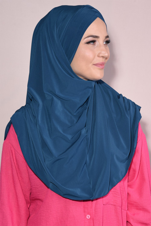 Hazır Tesettür Pileli Sandy Hijab Petrol Mavisi Hazır Tesettür Pileli Sandy Hijab Petrol Mavisi