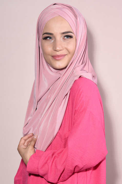 3 Bantlı Hazır Tesettür Sandy Hijab Pudra Pembesi 3 Bantlı Hazır Tesettür Sandy Hijab Pudra Pembesi