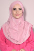 3 Bantlı Hazır Tesettür Sandy Hijab Pudra Pembesi