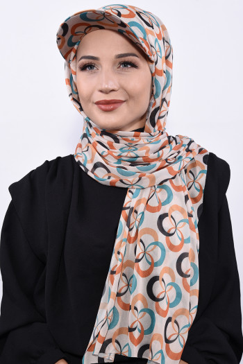 Şapkalı Desenli Şal Kolaj