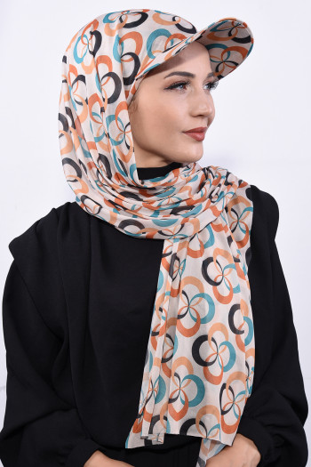 Şapkalı Desenli Şal Kolaj