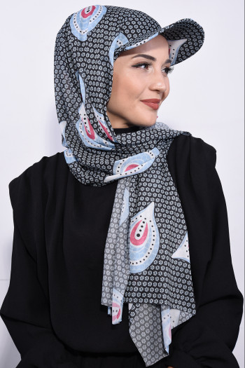 Şapkalı Desenli Şal Tavuskuşu