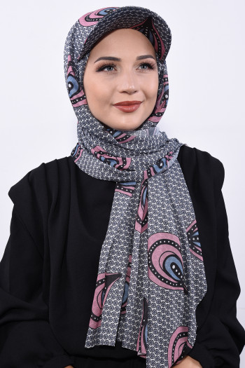 Şapkalı Desenli Şal Tavuskuşu