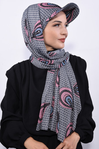 Şapkalı Desenli Şal Tavuskuşu