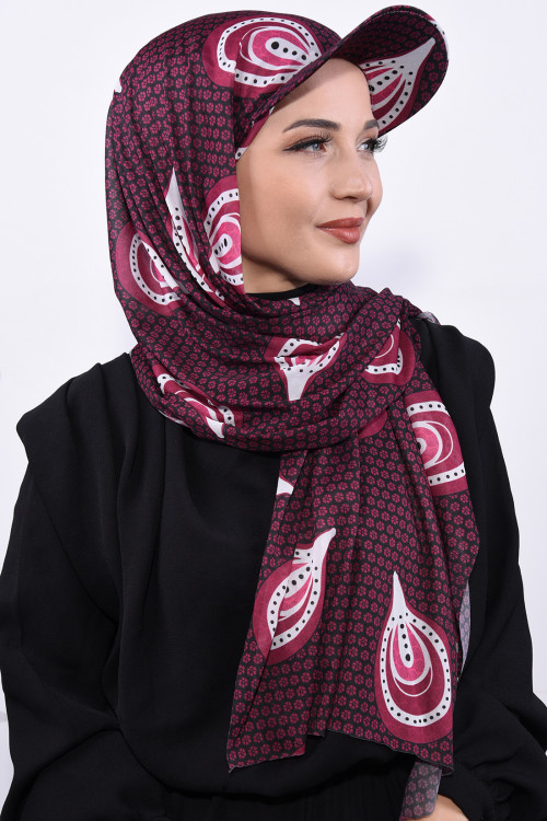 Şapkalı Desenli Şal Şapkalı Desenli Şal