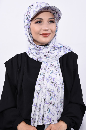 Şapkalı Desenli Şal Yaprak