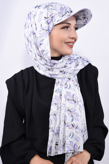 Şapkalı Desenli Şal Yaprak