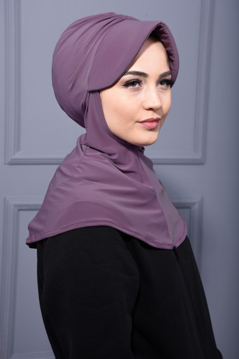 Spor Şapka Scarf Koyu Gül Kurusu