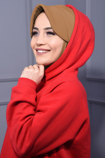 Spor Şapka Scarf Taba